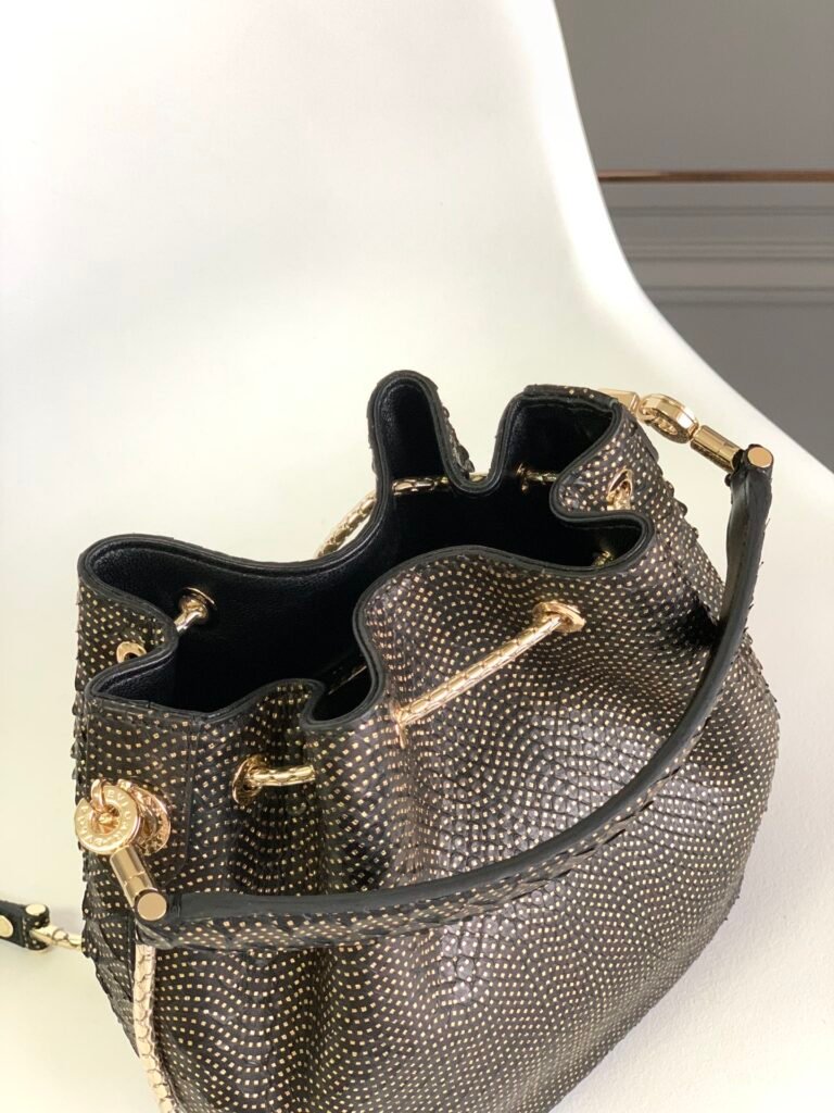 BVLGARI Serpenti Forever Python Bucket Bag Metallic Fil Coupe & Multicolor Lunar Snakeskin Top Handle Crossbody Handbag 2 Sizes – Image 14 BVLGARI Serpenti Forever Python Bucket Bag Metallic Fil Coupe & Multicolor Lunar Snakeskin Top Handle Crossbody Handbag 2 Sizes – Image 14