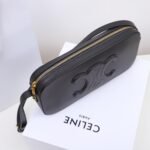 CELINE New SS 2022 Triomphe Embossed Calfskin Camera Shoulder Bag 26cm Minimalist Luxury Underarm Bag 16