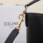 CELINE Triomphe Bucket Bag 28cm Calfskin Smooth Leather Shoulder Bag for Women with Adjustable Crossbody Strap 16