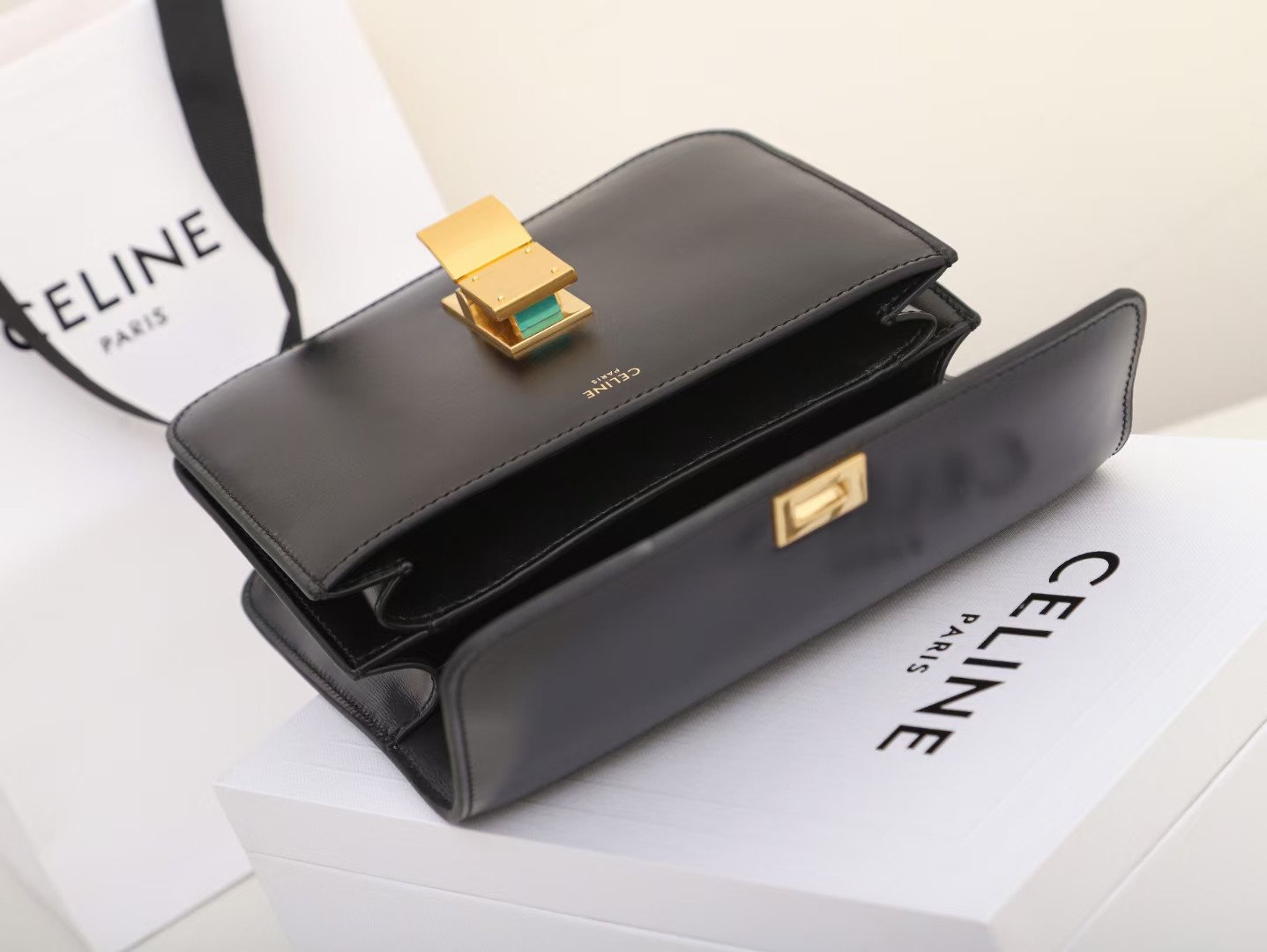 Celine Classic Box Bag High-End Italian Box Calfskin Medium Shoulder Bag 3 Colors – Image 10 Celine Classic Box Bag High-End Italian Box Calfskin Medium Shoulder Bag 3 Colors – Image 10