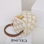 CELINE Mini Vanity Case 9.5cm Triomphe Canvas with Calfskin Leather Small Crossbody Vanity Box Bag 16