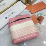 Loro Piana L23.5 Extra Pocket Backpack Striped Canvas Calfskin Leather Mini Bag Versatile 2-Way Top Handle Convertible Shoulder Bag Loro Piana L23.5 Extra Pocket Backpack Striped Canvas Calfskin Leather Mini Bag Versatile 2-Way Top Handle Convertible Shoulder Bag