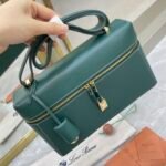 Loro Piana Extra Bag L27 Luxury Saddle Leather Crossbody & Shoulder Bag for Women 27cm Vanity Top-Handle Bag Loro Piana Extra Bag L27 Luxury Saddle Leather Crossbody & Shoulder Bag for Women 27cm Vanity Top-Handle Bag
