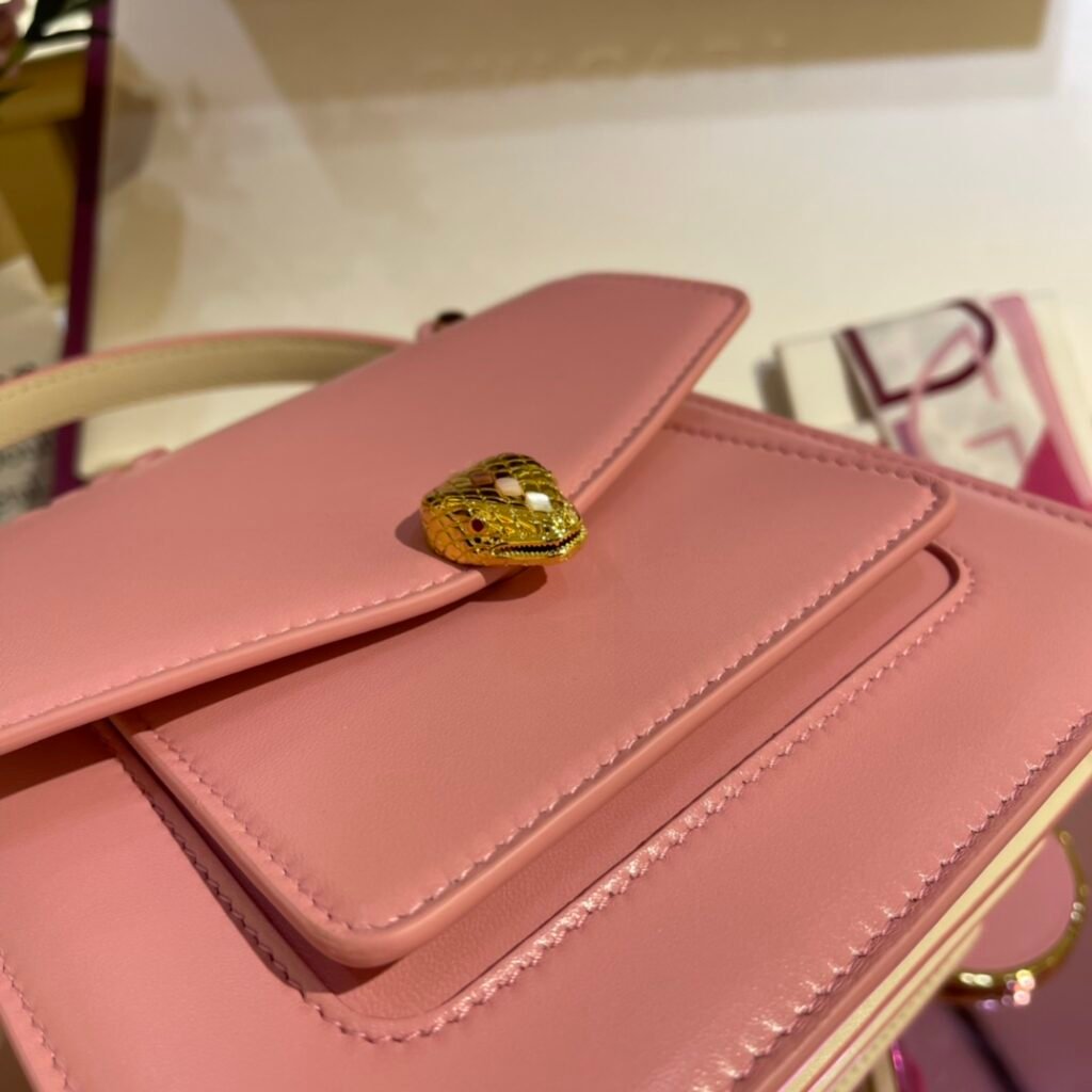 BVLGARI Serpenti Forever Valentine’s Day Lambskin Crossbody Bag Set with Heart Coin Purse & Silk Scarf Handbags – Image 12