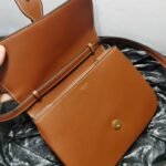 CELINE TABOU Medium Shoulder Bag 22cm Smooth Tan Calfskin Vintage Inspired Crossbody Bag with Gold Padlock Hardware 17