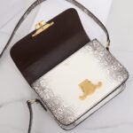 Celine Triomphe Classique Shoulder Bag 18.5cm Lizard and Crocodile Embossed Leather Crossbody Handbag 17