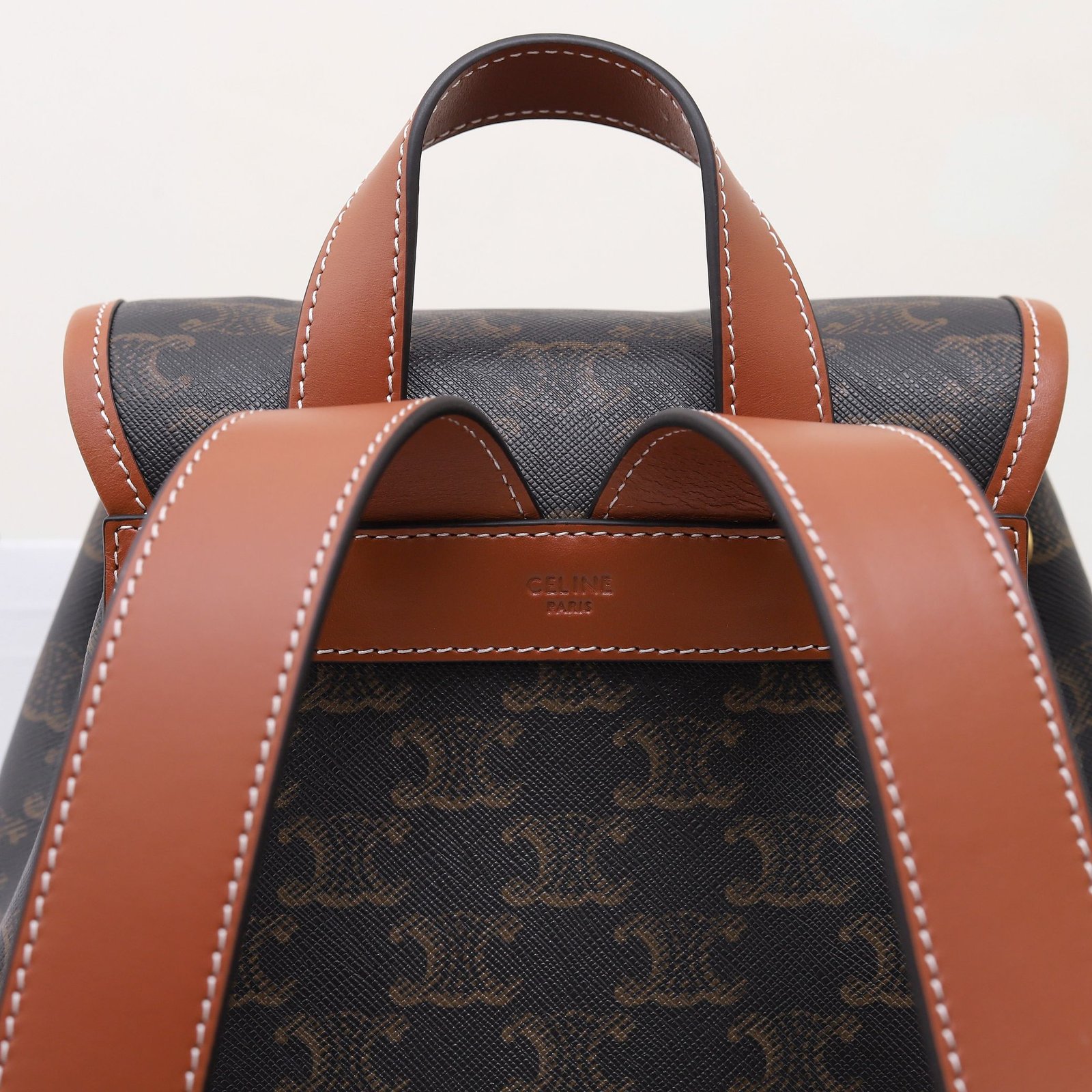 CELINE Triomphe Canvas Backpack Vintage Monogram Leather Bookbag in Mini and Large Sizes Rucksack 17