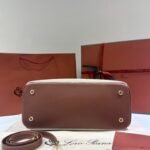 Loro Piana Needle Bag 31cm/39cm Canvas and Leather Minimalist Designer Crossbody Handbag for Daily Use