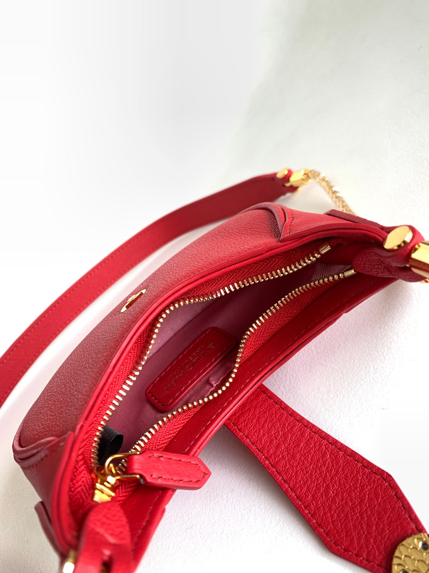 BVLGARI Serpenti Ellipse Mini Crossbody Bag Calf Leather Crescent Shoulder Bag with Snake Head Buckle High-End Purse for Women &ndash; Image 12