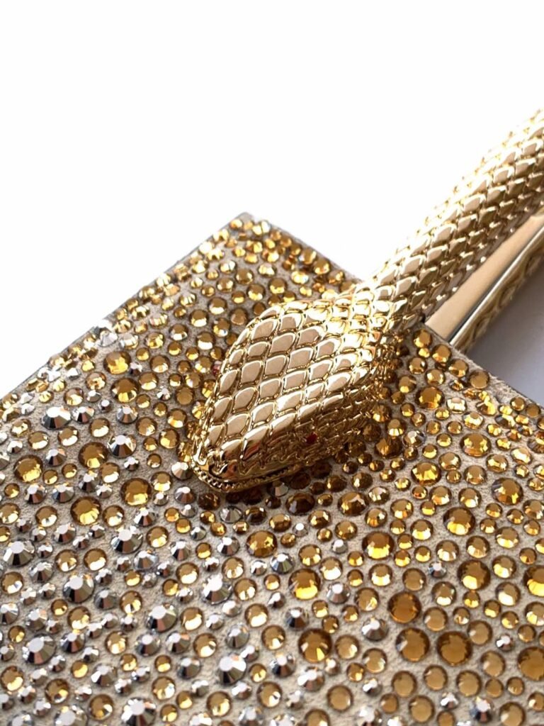 BVLGARI Serpentine Mini Tote Bag Ombre Crystal Embellished Suede Luxury Snake Handle Crossbody Handbag – Image 14 BVLGARI Serpentine Mini Tote Bag Ombre Crystal Embellished Suede Luxury Snake Handle Crossbody Handbag – Image 14