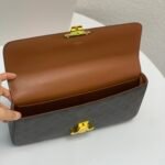 Celine Triomphe 30cm Horizontal Bag Top-Tier Leather Chain Bag for Women Retro Aesthetic Underarm Bag 18