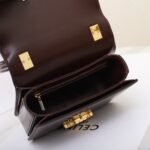 CELINE Teen Triomphe Bag Shiny Patent Calfskin Luxury Designer Shoulder Bag Gold Triomphe Clasp Crossbody 18