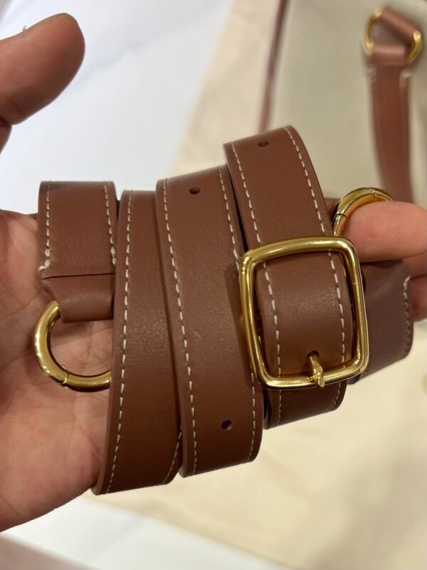 Loro Piana Needle Bag 31cm/39cm Canvas and Leather Minimalist Designer Crossbody Handbag for Daily Use