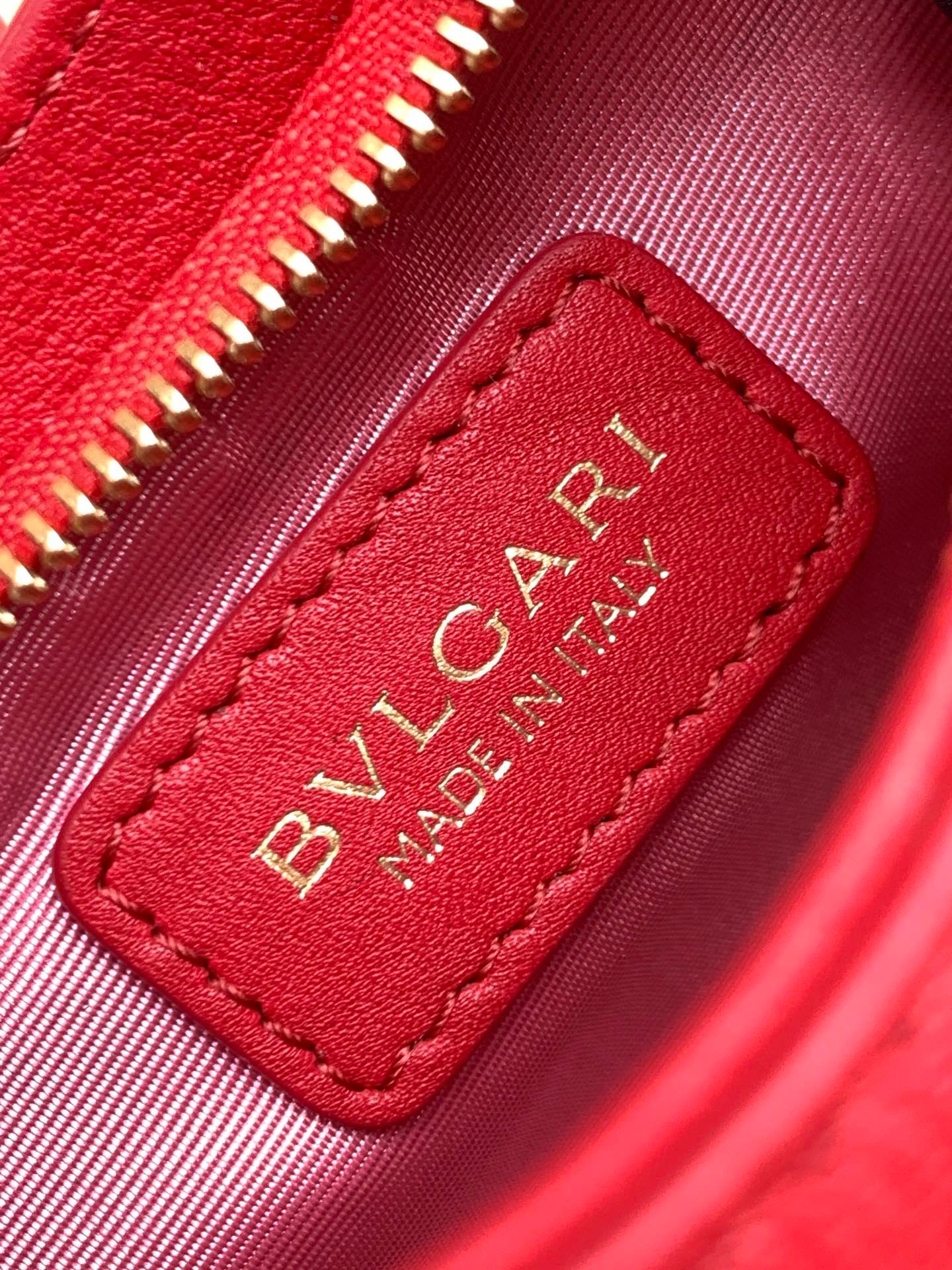 BVLGARI Serpenti Ellipse Mini Crossbody Bag Calf Leather Crescent Shoulder Bag with Snake Head Buckle High-End Purse for Women &ndash; Image 13