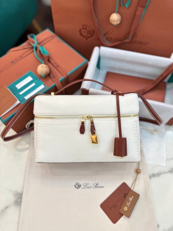 19 Exclusive Loro Piana L27 Vanity Case Cashmere & Imported Calfskin Structured Handbag Superior Craftsmanship Upgraded Edition