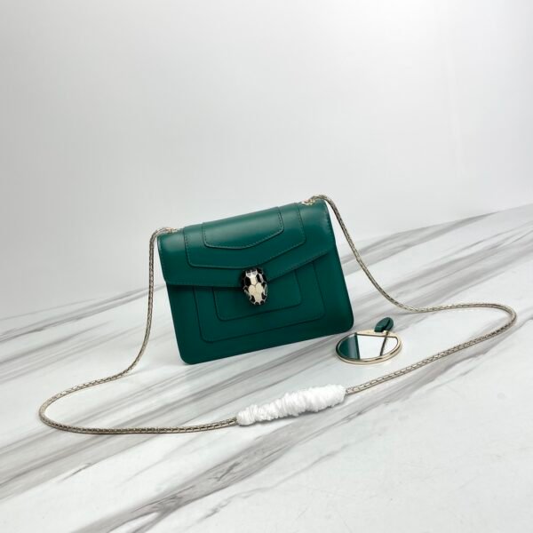 19 Bvlgari Serpenti Forever Calfskin Shoulder Bag with Single Chain Strap Small 20cm 3 Colors