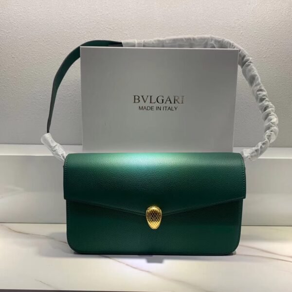 19 Bvlgari x Alexander Wang Collaboration Serpenti in Love Collection Mini Leather Shoulder Bag 26cm Calfskin Crossbody Bag with Iconic Snakehead Closure 4 Colors