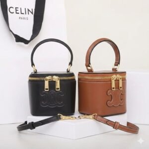 Celine Mini Vanity Case 9.5cm Shiny Calfskin with Triomphe Motif Leather Luxury Crossbody Bag 19