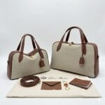 Loro Piana Needle Bag 31cm/39cm Canvas and Leather Minimalist Designer Crossbody Handbag for Daily Use