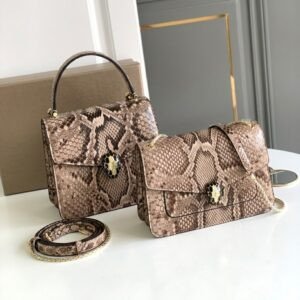 BVLGARI Serpenti Forever Python Bag Misty Opal Grey Shiny Python Skin Top Handle & Shoulder Bag 2 Sizes BVLGARI Serpenti Forever Python Bag Misty Opal Grey Shiny Python Skin Top Handle & Shoulder Bag 2 Sizes