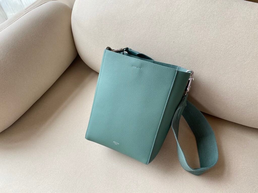Celine Sangle Bucket Bag Small Grained Calfskin 11 Colors Shoulder Bag with Wool Strap – Image 6