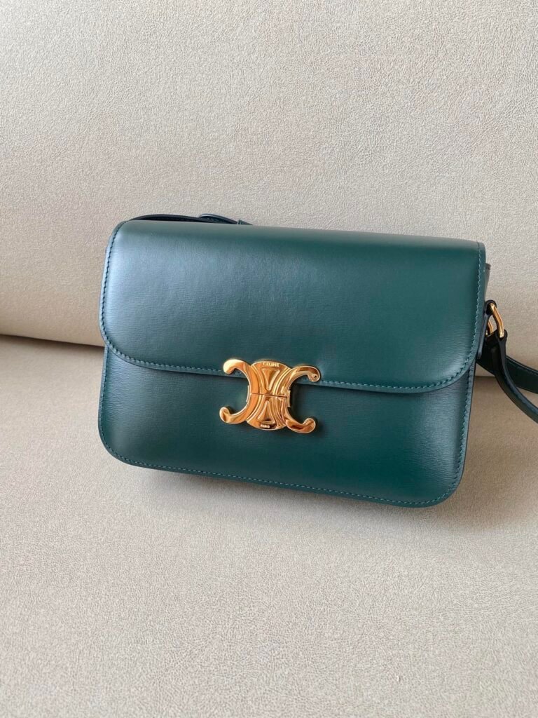 Celine Triomphe Bag 22.5cm Medium Shiny Calfskin Shoulder Bag 5 Colors &ndash; Image 8