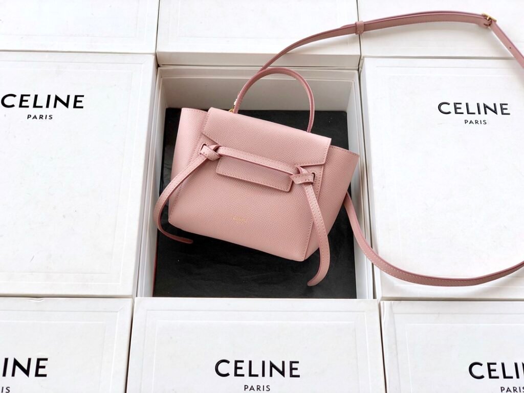 CELINE Belt Pico Bag 21cm/15cm Grained Calfskin Handbag with 5 Colors & 2 Sizes – Image 4