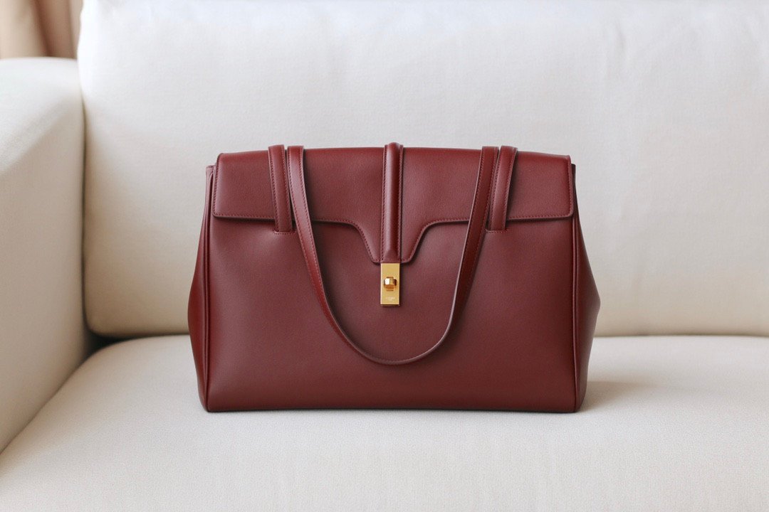 CELINE Large Soft 16 Shoulder Bag 38cm Calfskin Leather Tote & Designer Work Bag for Women 19
