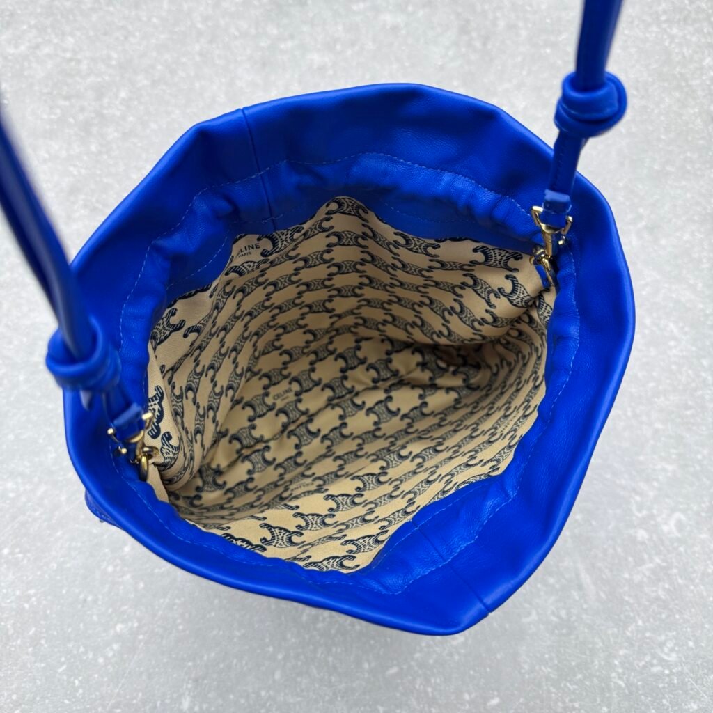 CELINE CRYSTAL Drawstring Pouch Bag 27x31cm The Ultimate Lambskin Cloud Bag &ndash; Image 9