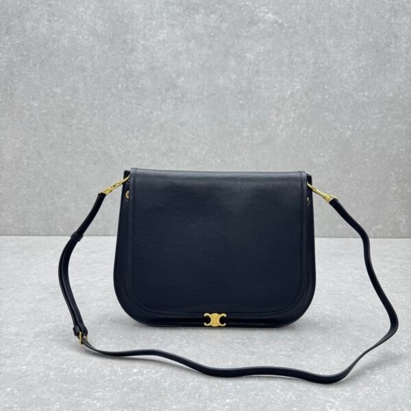 2 Celine Soft Triomphe Besace Bag 32cm Shiny Lambskin Oversized Shoulder Bag for Women