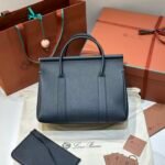 Loro Piana Loom L32 Handbag 33cm Tender Calfskin Luxury Designer Tote Bag with Gold Padlock & Removable Pouch
