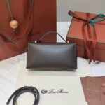 Loro Piana Extra Bag L23 Smooth Calfskin Top Handle Crossbody Bag 23cm for Women Aesthetic Vanity Case Handbag Loro Piana Extra Bag L23 Smooth Calfskin Top Handle Crossbody Bag 23cm for Women Aesthetic Vanity Case Handbag