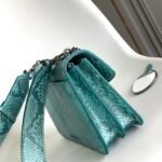 BVLGARI Serpenti Forever MaxiChain Medium Shoulder Bag Pearlescent Afterglow Aquamarine Blue Python Exotic Leather Crossbody Bag BVLGARI Serpenti Forever MaxiChain Medium Shoulder Bag Pearlescent Afterglow Aquamarine Blue Python Exotic Leather Crossbody Bag