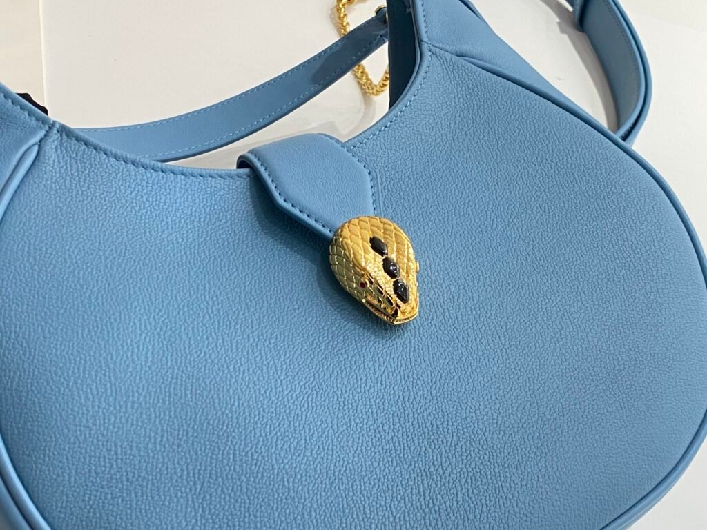 BVLGARI Serpenti Ellipse Large Crossbody Bag Calf Leather Crescent Shoulder Bag with Snakehead Closure 4 Colors – Image 2 BVLGARI Serpenti Ellipse Large Crossbody Bag Calf Leather Crescent Shoulder Bag with Snakehead Closure 4 Colors – Image 2