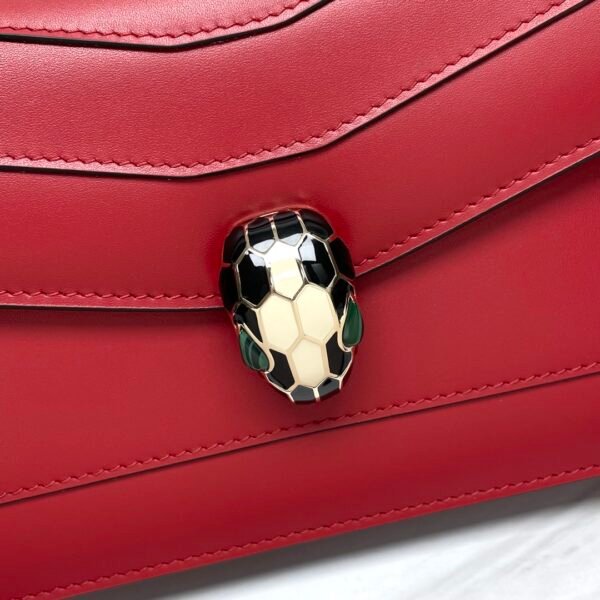 2 BVLGARI Serpenti Forever Calfskin Crossbody Bag 22.5cm Snakehead Enamel Closure Chain Shoulder Bag 4 Colors