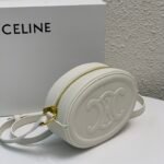 CELINE Cuir Triomphe Oval Purse 17.5cm Smooth Calfskin Mini Crossbody Shoulder Bag Mooncake Pig Nose Design 2