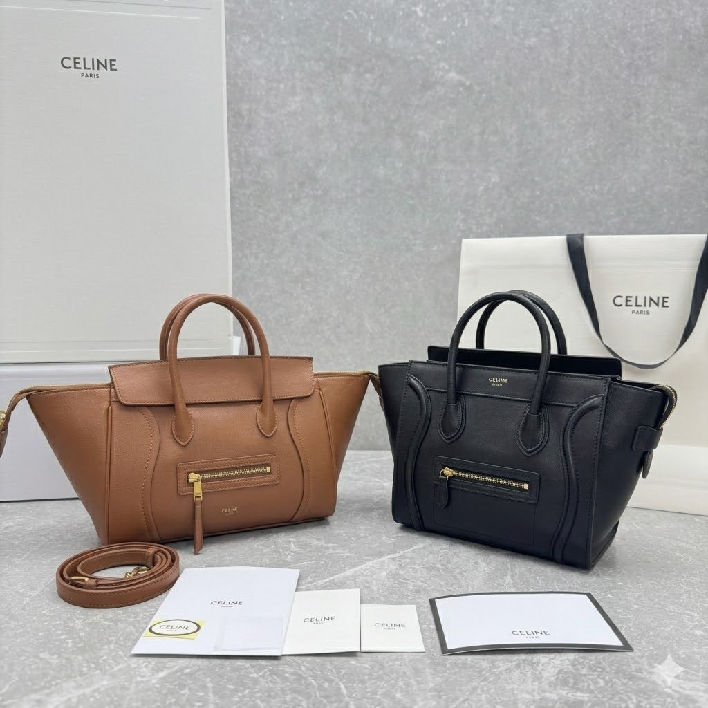 CELINE Paris New Luggage Bag 37cm Modern Revival of the Iconic Smile Bag – Image 13