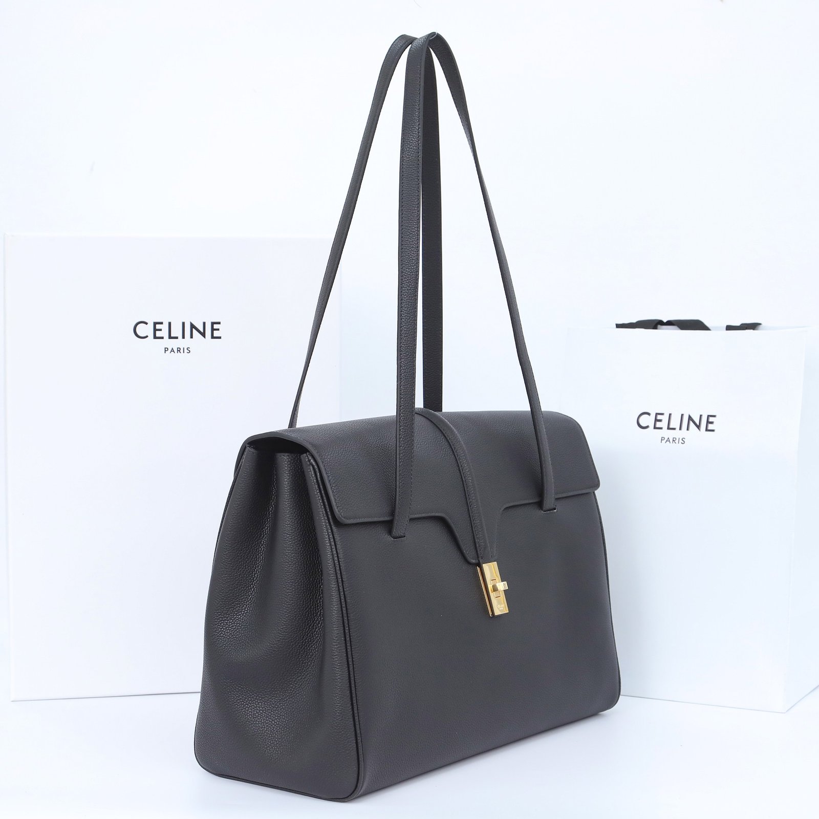CELINE Soft 16 Bag Grained Calfskin Leather Shoulder Tote Luxury Office & Travel Handbag 32cm/38cm 20