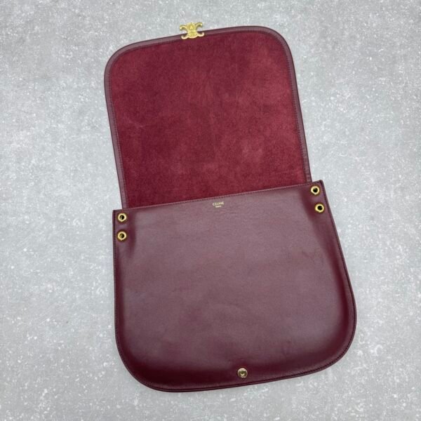 20 Celine Soft Triomphe Besace Bag 32cm Shiny Lambskin Oversized Shoulder Bag for Women