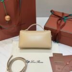 Loro Piana Extra Bag L23 Smooth Calfskin Top Handle Crossbody Bag 23cm for Women Aesthetic Vanity Case Handbag Loro Piana Extra Bag L23 Smooth Calfskin Top Handle Crossbody Bag 23cm for Women Aesthetic Vanity Case Handbag