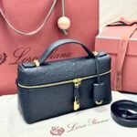 Loro Piana L23 Extra Bag 23cm Ostrich-Effect Calfskin Top-Handle Vanity Bag and Crossbody for Women Loro Piana L23 Extra Bag 23cm Ostrich-Effect Calfskin Top-Handle Vanity Bag and Crossbody for Women