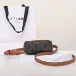 CELINE Triomphe Mini Flap Bags 11cm Luxury Small Crossbody Purse in Calfskin 3 Colors 21