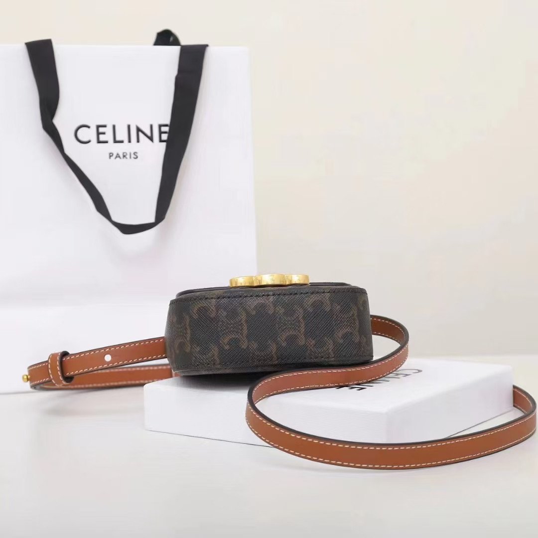 CELINE Triomphe Mini Flap Bags 11cm Luxury Small Crossbody Purse in Calfskin 3 Colors 21