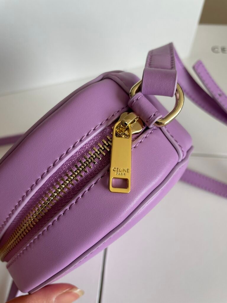 CELINE Triomphe Oval Purse 16cm Smooth Calfskin 6 Colors Small Mooncake Bag – Image 16