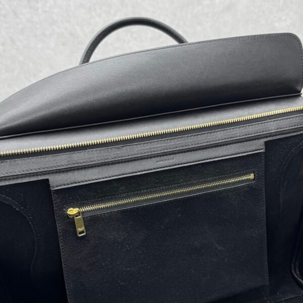 21 Celine New Luggage Smile Bag 36cm Medium Suede & Smooth Leather Handbag Classic Retro Tote with Crossbody Strap