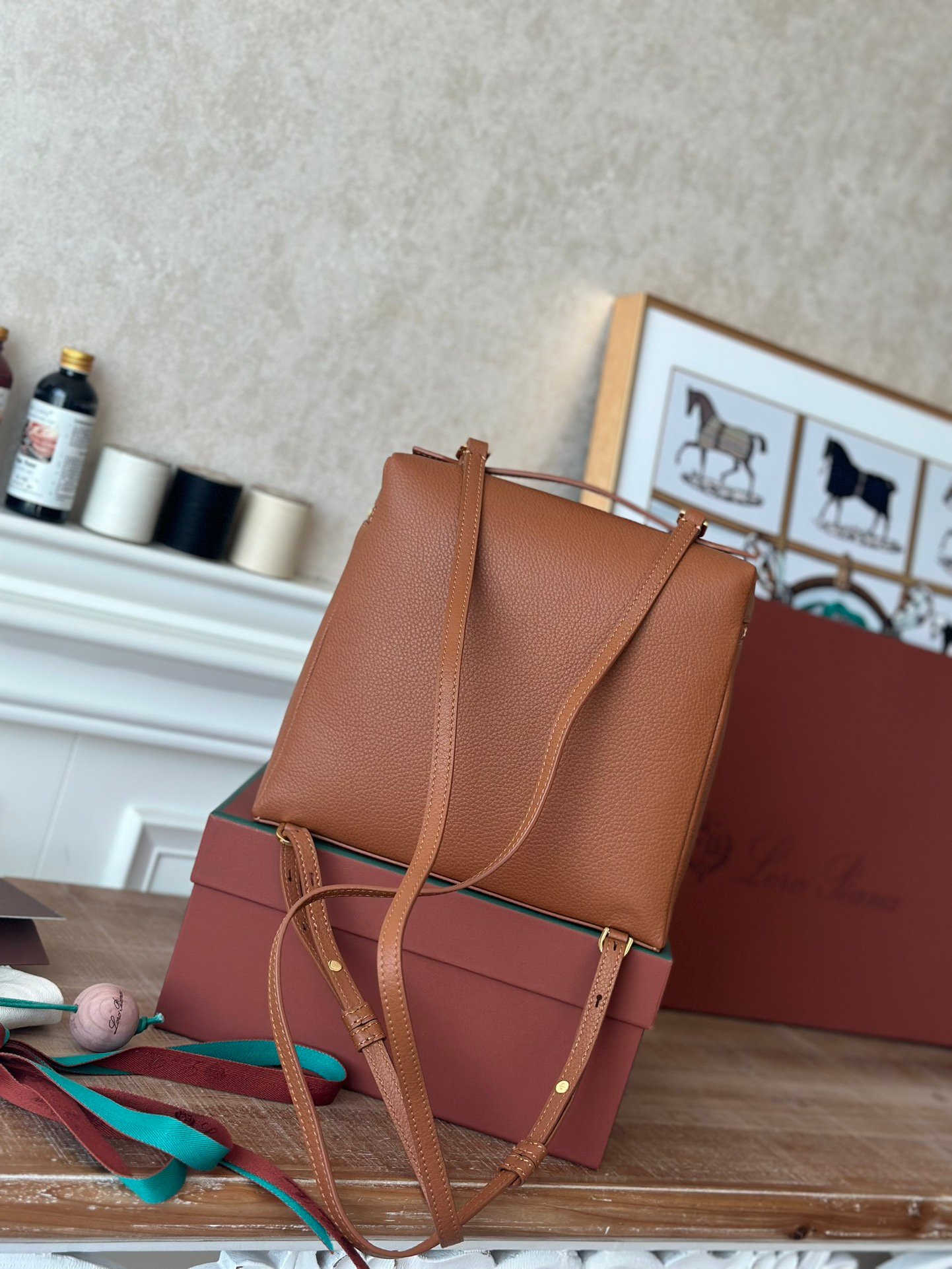 Loro Piana Extra Pocket L23.5 Grain Leather Backpack 22x23cm Quiet Luxury Minimalist Designer Handbag for Women