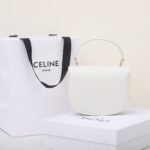 Celine Mini Besace Triomphe Bag 15.5cm Shiny Calfskin Top Handle Saddle Bag Premium Grade Crossbody 22