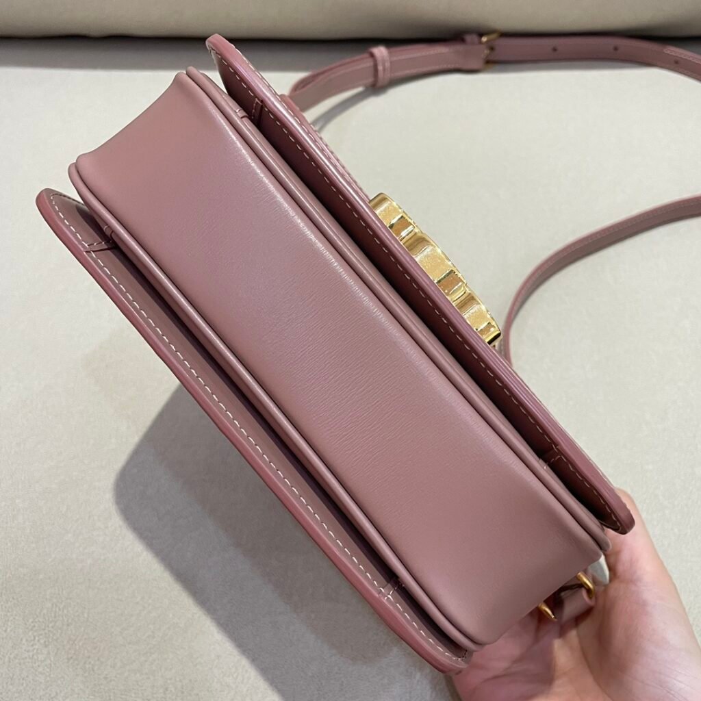 CELINE Triomphe Bag 18.5cm Shoulder Handbags 5 Colors Shiny Calfskin Triomphe – Image 8