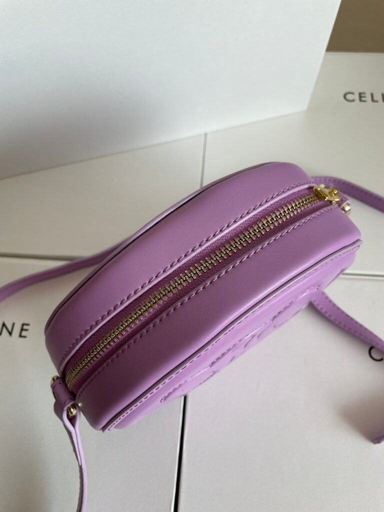 CELINE Triomphe Oval Purse 16cm Smooth Calfskin 6 Colors Small Mooncake Bag – Image 18