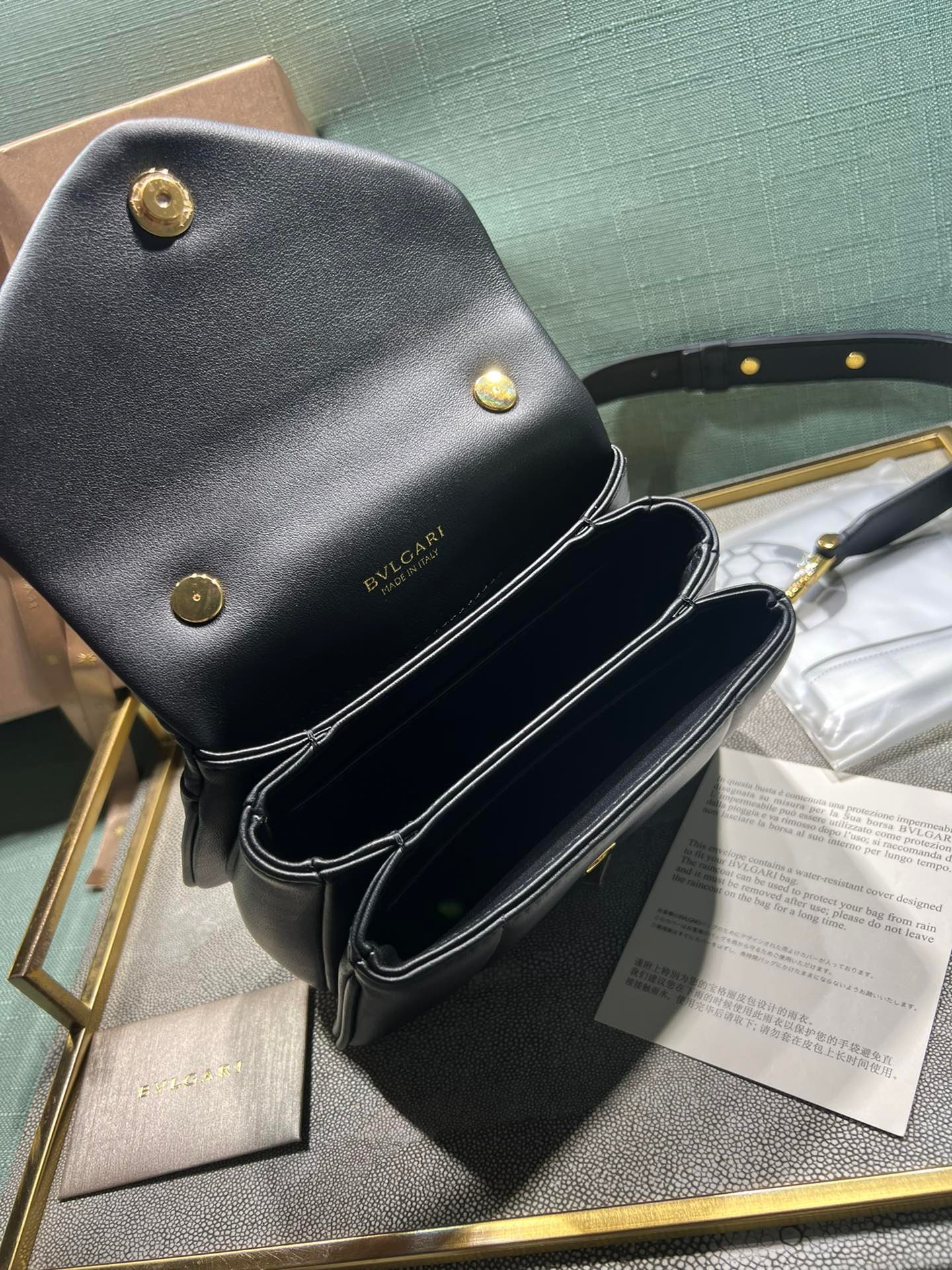 BVLGARI Serpenti Reverse Small Quilted Calfskin Top Handle Bag 20cm with Snake Metal Handle and Iconic Magnetic Chain Crossbody Strap BVLGARI Serpenti Reverse Small Quilted Calfskin Top Handle Bag 20cm with Snake Metal Handle and Iconic Magnetic Chain Crossbody Strap